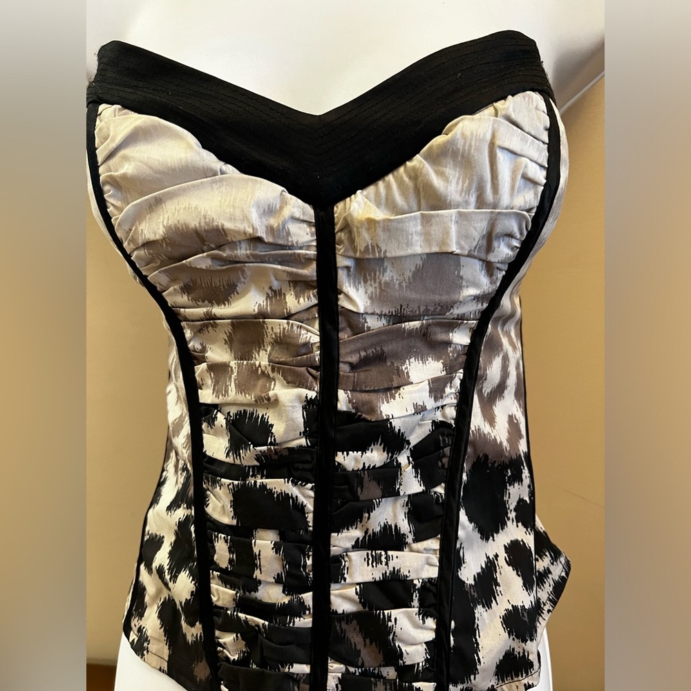 Women’s V neck animal print corset by 2B Bebe. Size Medium